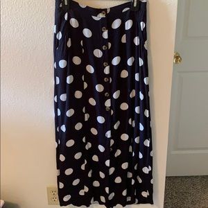 Anthropologie Maeve polka dot midi skirt